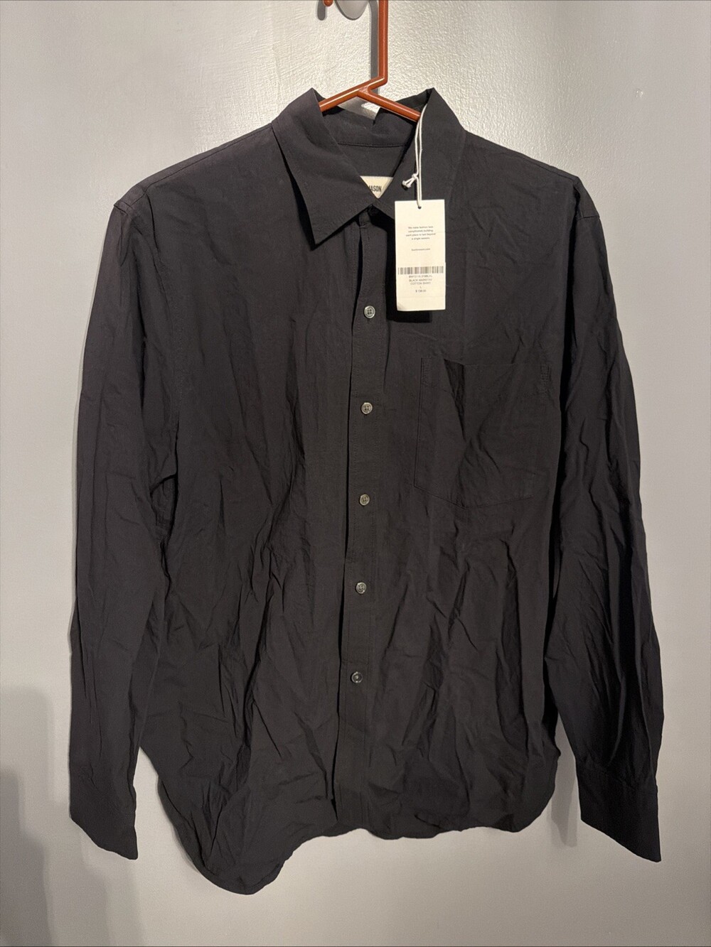 Buck Mason Women’s Large Black Mainstay Cotton Longsleeve Shirt